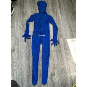 Morphsuits Blue Full-Body Jumpsuit Hooded Costume Unisex Long Sleeve Size M
